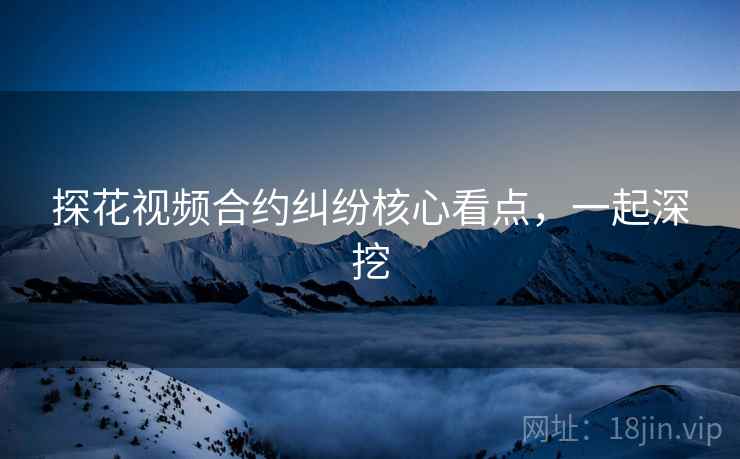 探花视频合约纠纷核心看点，一起深挖