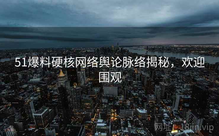 51爆料硬核网络舆论脉络揭秘，欢迎围观