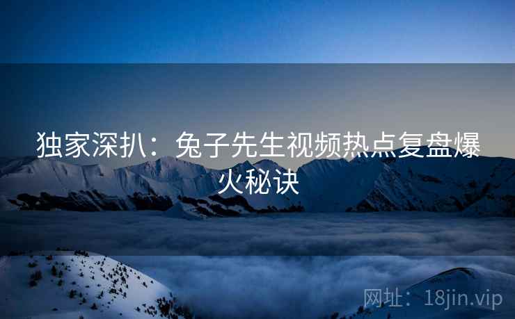 独家深扒：兔子先生视频热点复盘爆火秘诀
