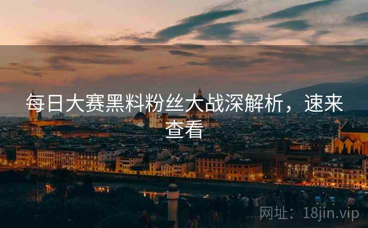 每日大赛黑料粉丝大战深解析，速来查看
