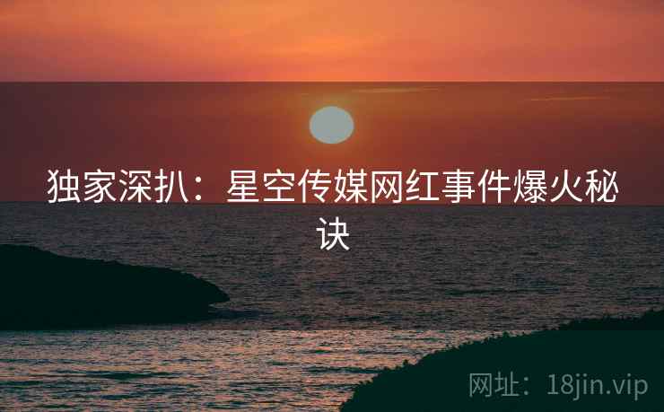 独家深扒：星空传媒网红事件爆火秘诀