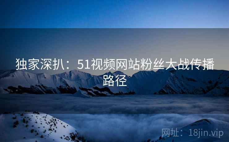 独家深扒：51视频网站粉丝大战传播路径