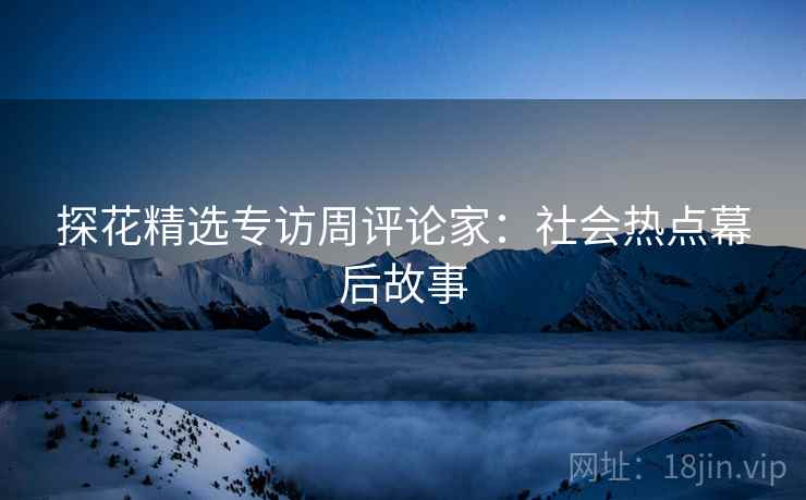 探花精选专访周评论家：社会热点幕后故事