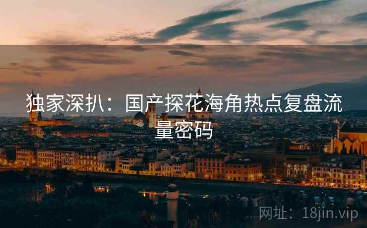 独家深扒：国产探花海角热点复盘流量密码