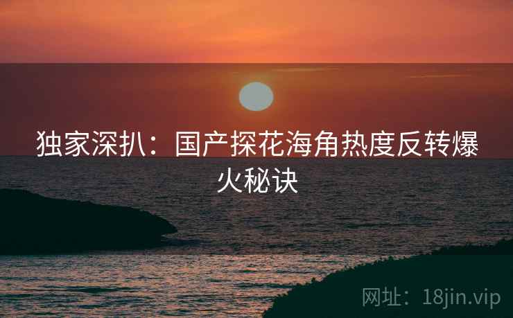 独家深扒：国产探花海角热度反转爆火秘诀